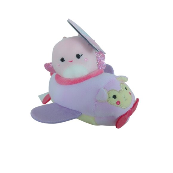 Squishville‎ Mini Squishmallow Pink Axolotl In Purple Airplane Plush Toy - Picture 6 of 14